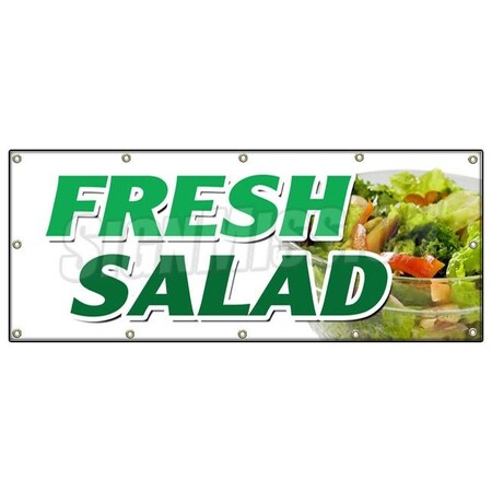 Signmission FRESH SALADS BANNER SIGN crisp greens tomato chicken egg caesar food B-120 Fresh Salads